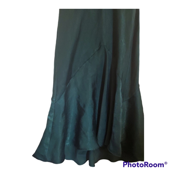 TOPSHOP Emerald Jade Green Midi Satin Silk Flare Skirt - Size XXS, 00 UK… - Picture 2 of 4